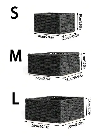 Set cutii depozitare 3 bucati SHEIN, negru