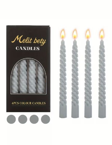 Set lumanari 4 bucati SHEIN, gri