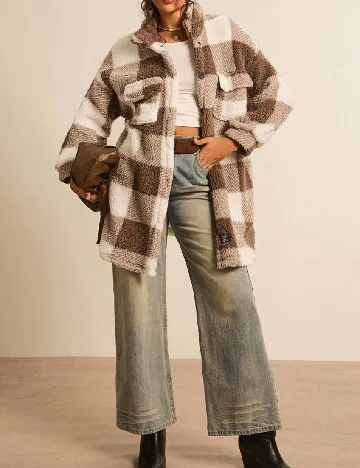 Jacheta SHEIN CURVE, alb/maro