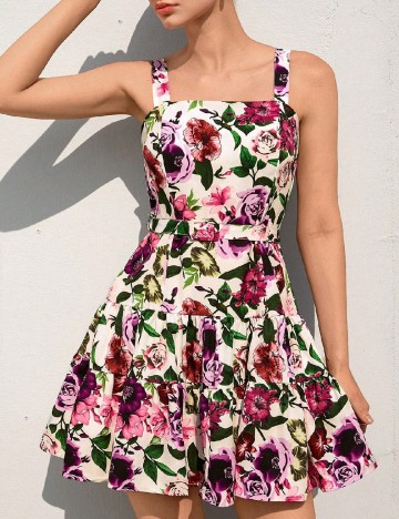 Rochie scurta SHEIN, floral print
