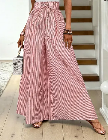 Pantaloni SHEIN, rosu/alb