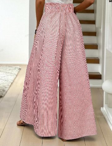 Pantaloni SHEIN, rosu/alb