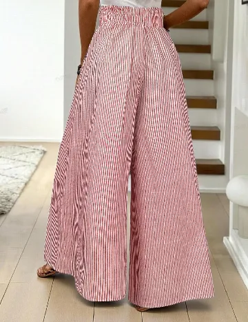 Pantaloni SHEIN, rosu/alb