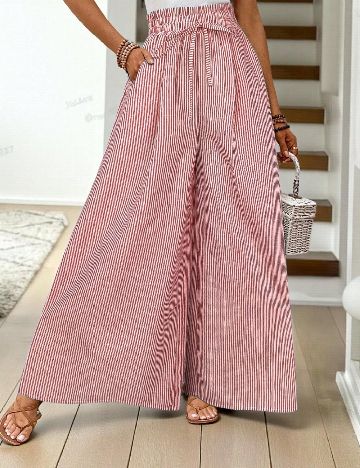 Pantaloni SHEIN, rosu/alb