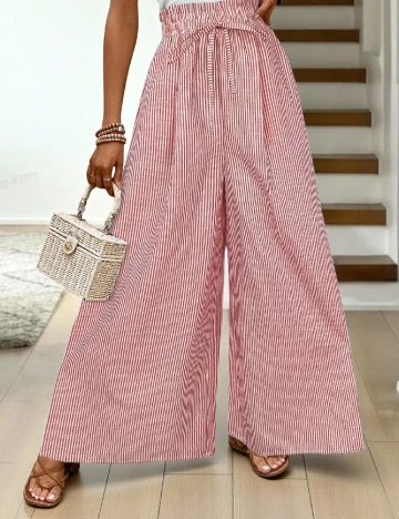 Pantaloni SHEIN, rosu/alb