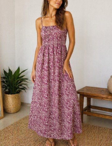 Rochie lunga Only, mov/roz