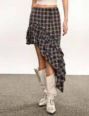 Fusta SHEIN, negru/gri