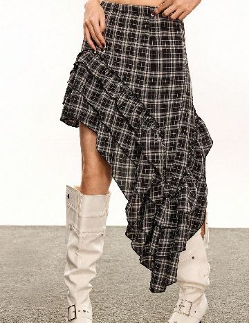 Fusta SHEIN, negru/gri