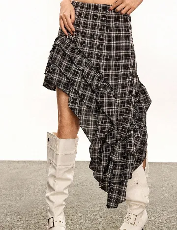 Fusta SHEIN, negru/gri