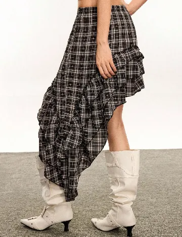 Fusta SHEIN, negru/gri