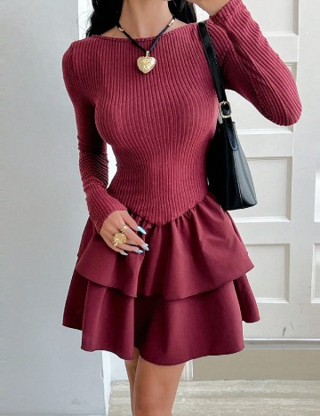 Rochie scurta SHEIN, visiniu