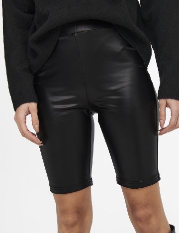 Pantaloni imitatie de piele Jacqueline de Yong, negru