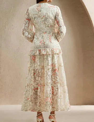 Rochie lunga Anewsta, floral print