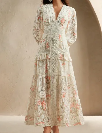 Rochie lunga Anewsta, floral print