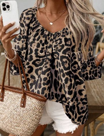 Bluza Emery Rose, animal print