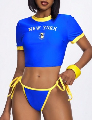 Costum de baie SHEIN, albastru