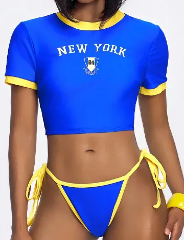 Costum de baie SHEIN, albastru