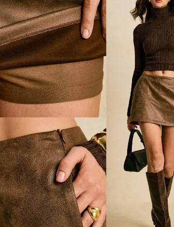 Fusta pantalon SHEIN, maro