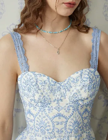 Rochie scurta SHEIN, alb/albastru