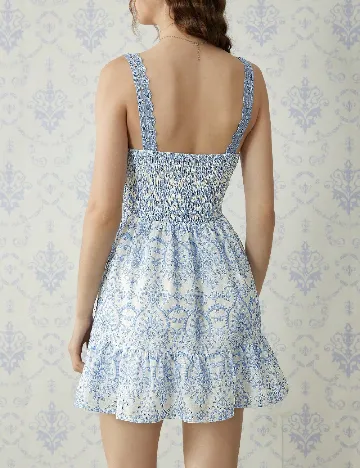 Rochie scurta SHEIN, alb/albastru