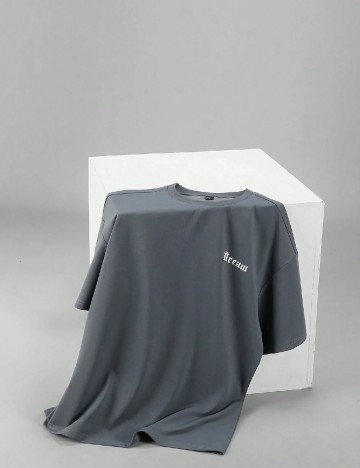 Tricou Oversize SHEIN, gri