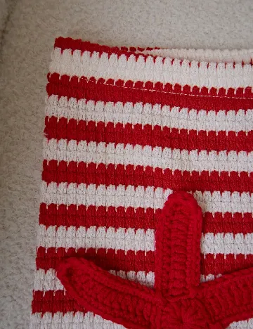 Pantaloni scurti SHEIN, rosu/alb