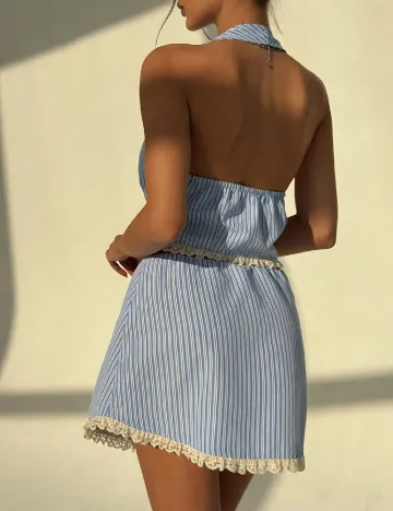 Compleu SHEIN, albastru/alb