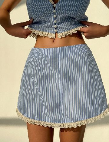 Compleu SHEIN, albastru/alb