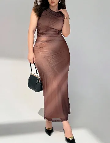 Rochie lunga SHEIN CURVE, maro