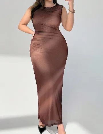 Rochie lunga SHEIN CURVE, maro