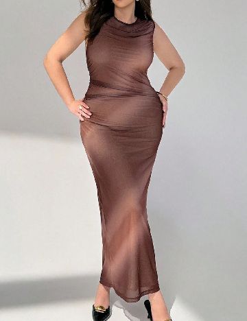 Rochie lunga SHEIN CURVE, maro