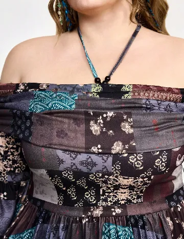 Rochie medie Romwe Plus Size, mix culori