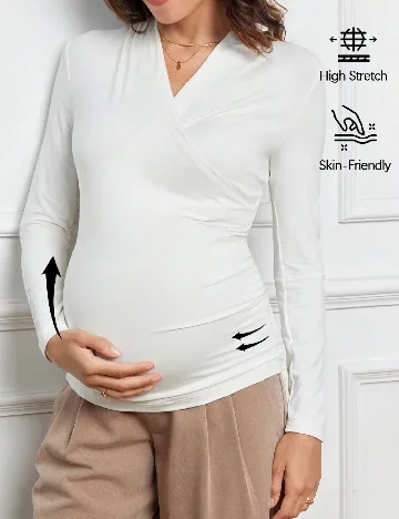 Bluza SHEIN Maternity, alb