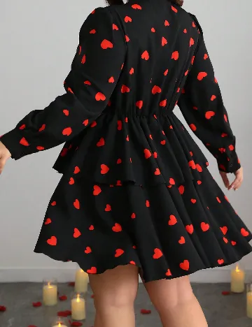 Rochie scurta SHEIN CURVE, negru/rosu