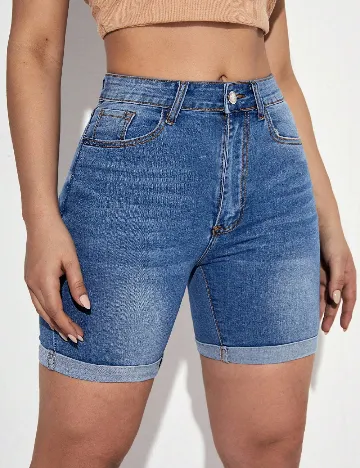 Pantaloni scurti SHEIN CURVE, albastru