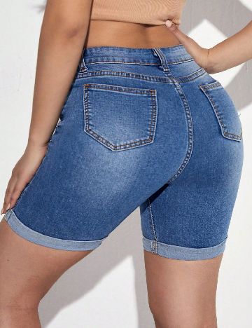 Pantaloni scurti SHEIN CURVE, albastru