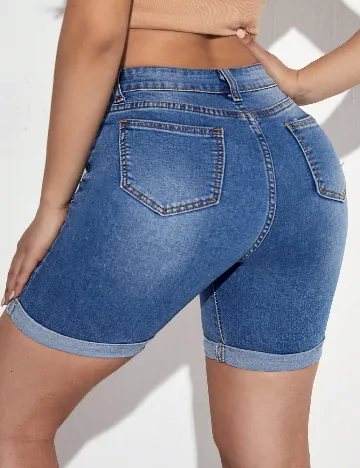 Pantaloni scurti SHEIN CURVE, albastru