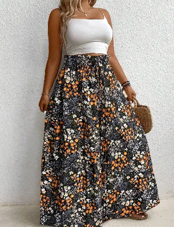 Pantaloni SHEIN CURVE, floral print