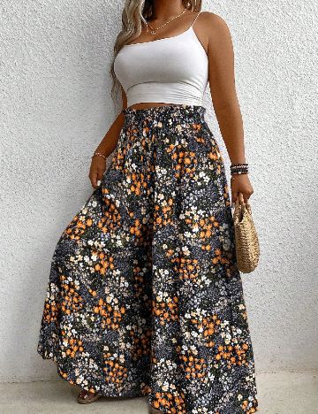 Pantaloni SHEIN CURVE, floral print