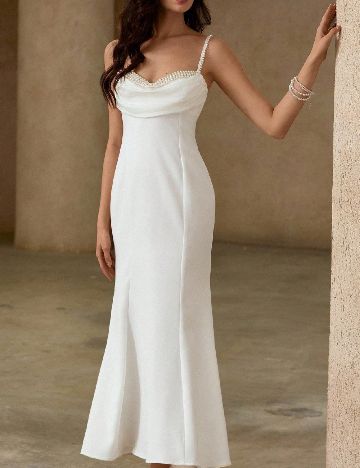 Rochie lunga Aveloria, alb