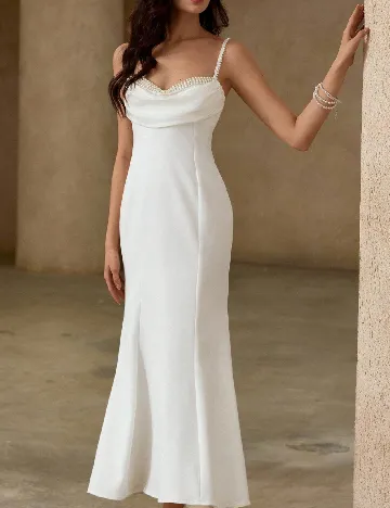 Rochie lunga Aveloria, alb