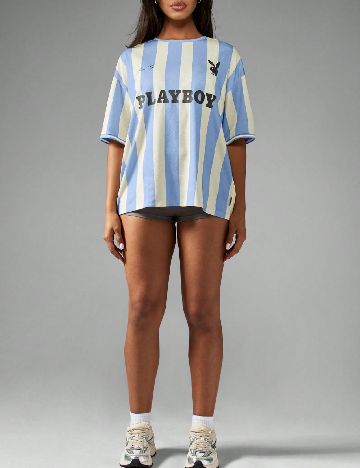 Tricou Oversize Missguided, galben/bleu