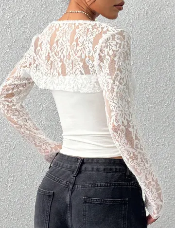 Bolero SHEIN CURVE, alb