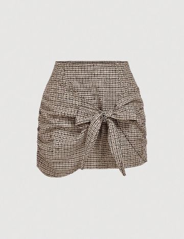 Fusta SHEIN, maro/crem