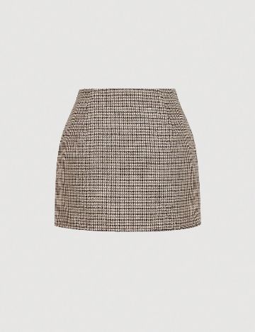 Fusta SHEIN, maro/crem