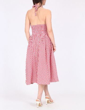 Rochie medie SHEIN, alb/rosu