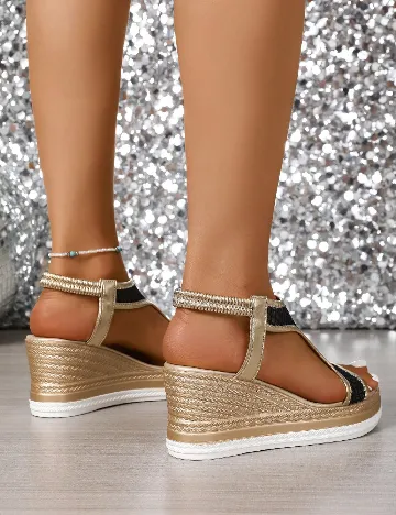 Sandale SHEIN, auriu/negru