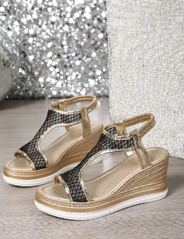 Sandale SHEIN, auriu/negru