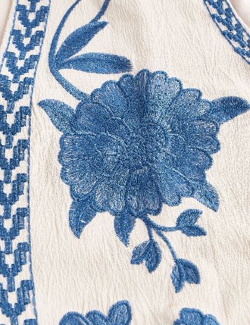 Vesta SHEIN, ecru/albastru