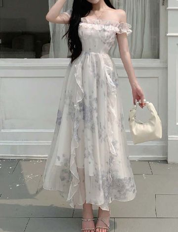 Rochie medie Dazy, alb